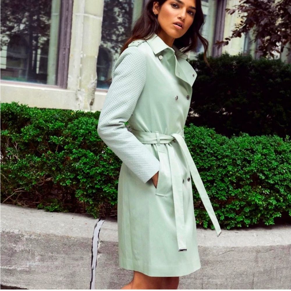SOIA+KYO "Kya" Trench Coat w/Quilted Sleeves, NWT, Size XL